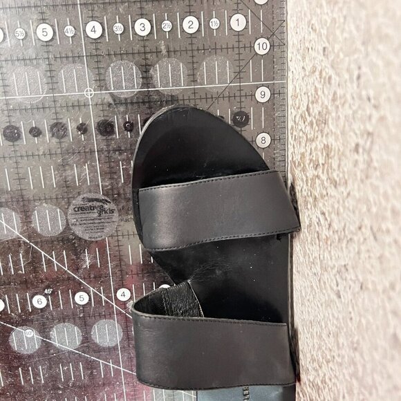 Loeffler Randall Women Size 5 Black Leather Slide Slip On Comfort Flat Sandal - Picture 11 of 11